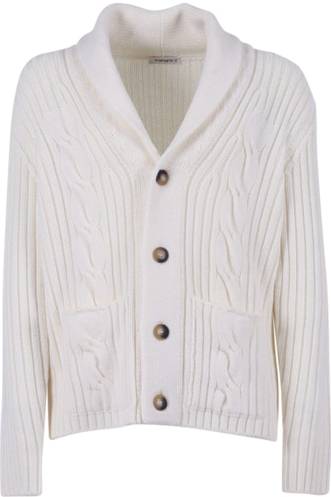 Kangra for Women Kangra Cable Knitted And Ribbed Shawl Jacket With Pockets