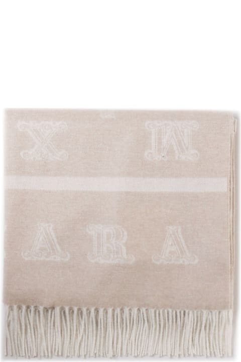 Homeware Max Mara Logo Patch Fringed Edge Scarf