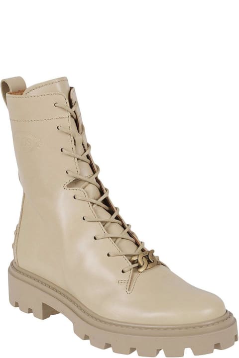 Tod's Boots for Women Tod's Logo-plaque Lace-up Ankle Boots
