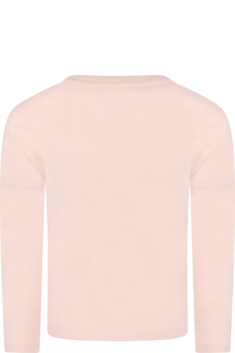 Pink T-shirt For Girl With Logo