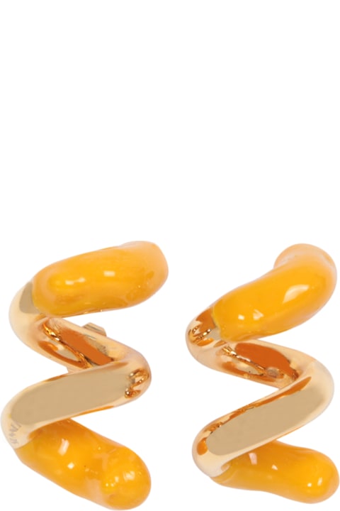 Sunnei for Women Sunnei Fusillo Rubberized Gold Earrings