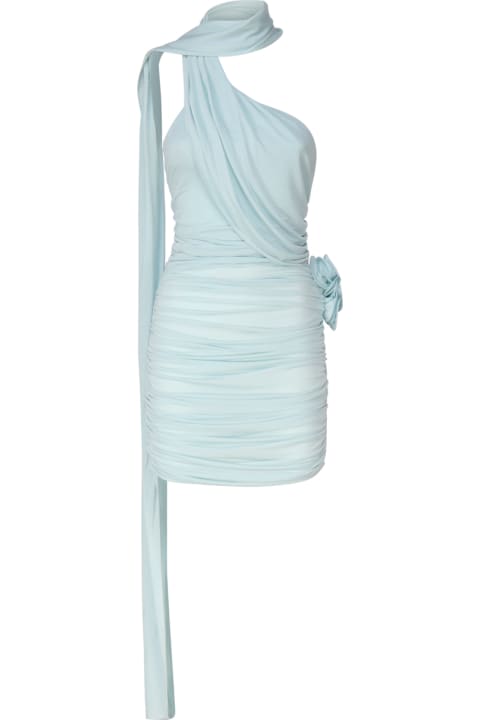 ウィメンズ新着アイテム Magda Butrym Mini Dress With Wrap Neckline In Blue