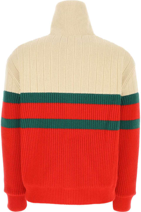 Gucci Sweaters for Women Gucci Multicolor Wool Padded Cardigan