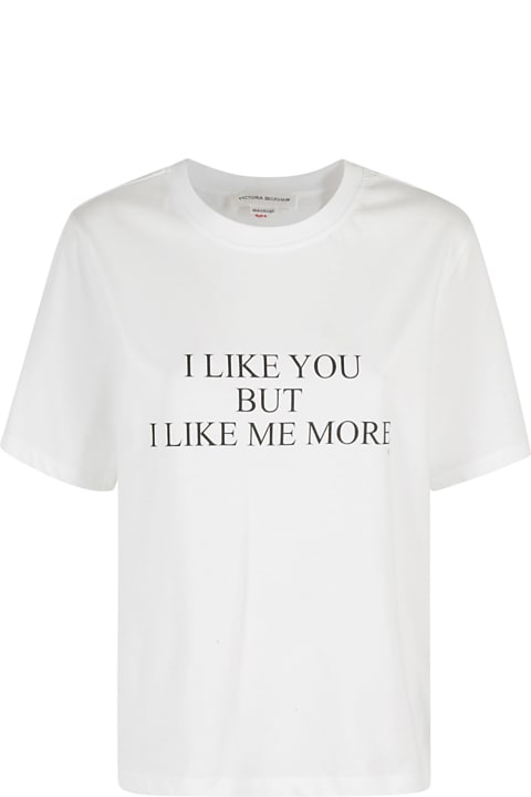 ウィメンズ Victoria Beckhamのトップス Victoria Beckham Slogan Tee I Like You But I Like Me More