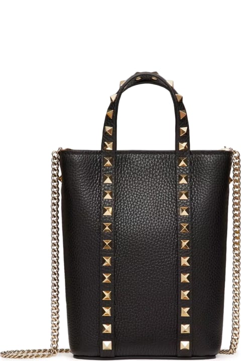 آخر صيحات الموضة من السيدات Valentino Garavani Mini Tote Rockstud Vitello Stampa Alce/platinum Studs