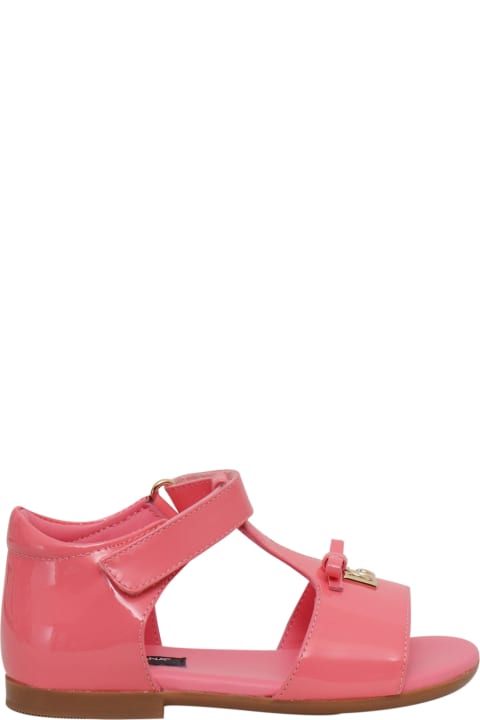 Shoes for Girls Dolce & Gabbana D&g Leather Pink Sandals