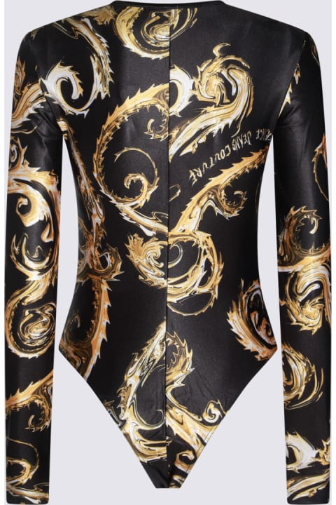 Versace Jeans Couture Jumpsuits for Women Versace Jeans Couture Black And Gold Bodysuits