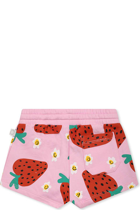 インテリア Stella McCartney Kids Pink Shorts For Baby Girl With Strawberry Print