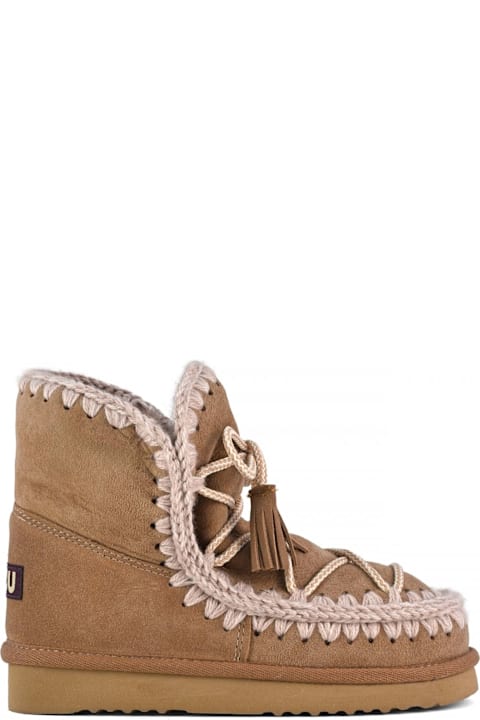 Mou Shoes for Women Mou Pink Brown Eskimo 18 Scoubidoo Lace