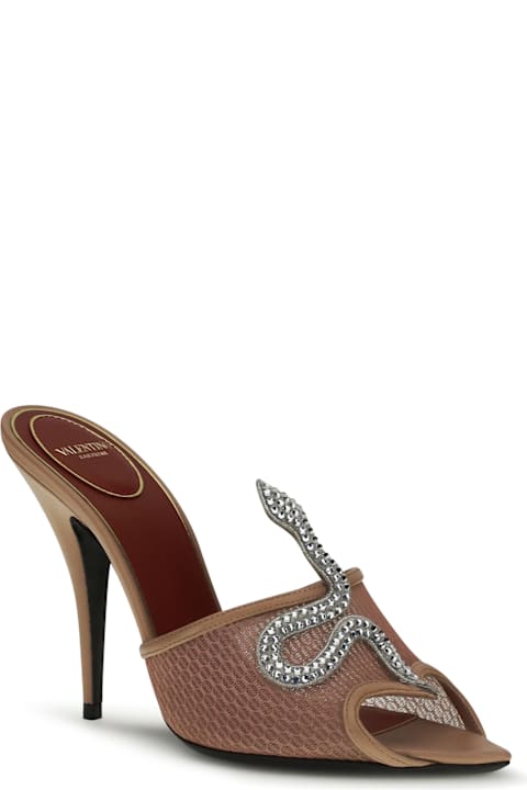 Valentino Garavani Coeur Vipère Sandals With Mesh
