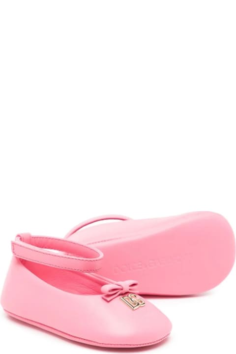 Fashion for Baby Girls Dolce & Gabbana Ballerinas With Strap In Blush Pink