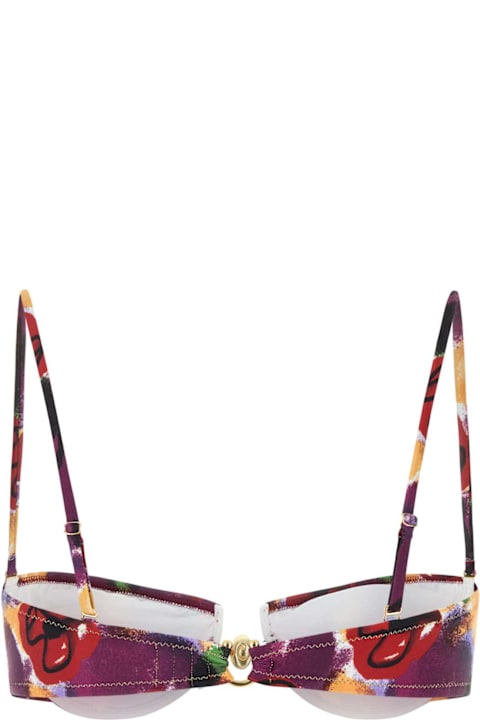 أدوات منزلية Reina Olga Printed Stretch Nylon Hommond Bikini Top