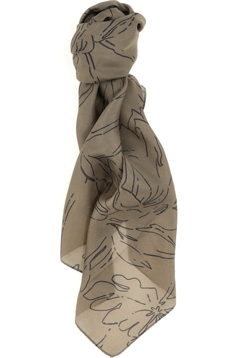ウィメンズ Brunello Cucinelliのスカーフ＆ストール Brunello Cucinelli Printed Silk Scarf