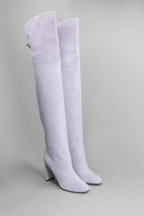 Marylin High Heels Boots In Viola Suede