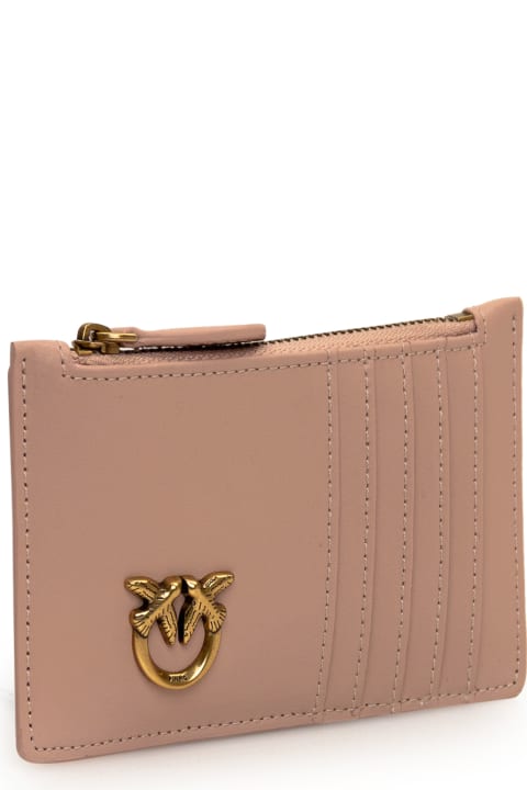 Wallets for Women Pinko Leather Card Holder With Logo