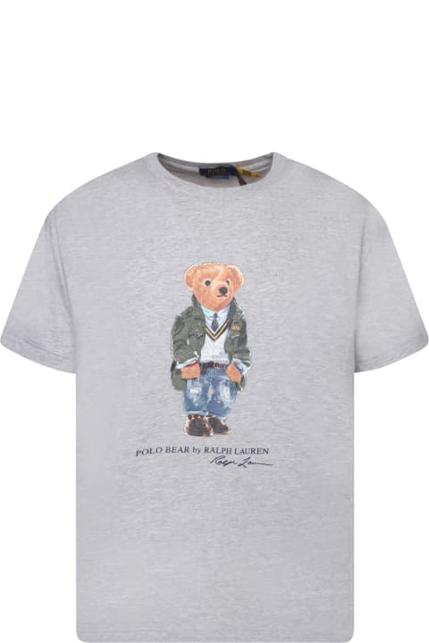 Fashion for Men Polo Ralph Lauren Polo Ralph Lauren Grey Bear Print T-shirt