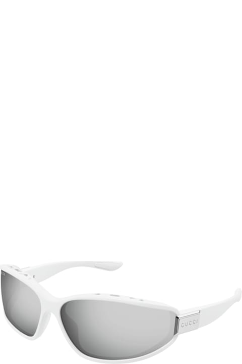 Gucci Eyewear لـ Kids Gucci Eyewear Gucci Gg2011s Linea Institutional Logo 003 White Silver Sunglasses