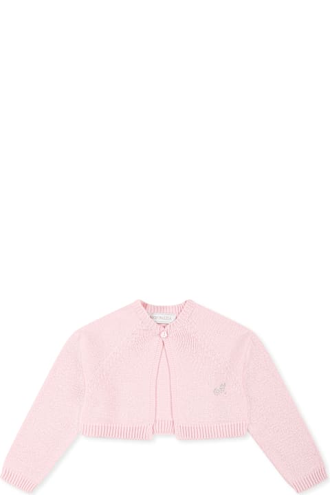 Monnalisa for Baby Boys Monnalisa Pink Cardigan For Baby Girl With Logo