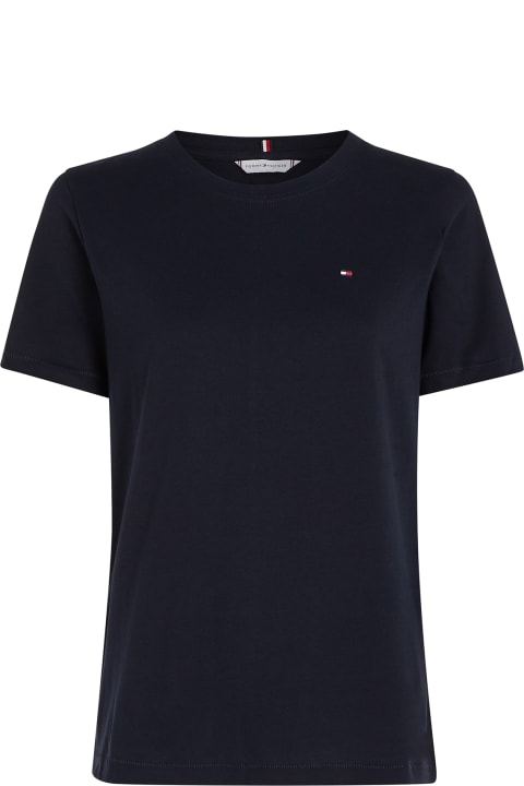 Tommy Hilfiger Topwear for Women Tommy Hilfiger Navy Blue T-shirt With Mini Logo