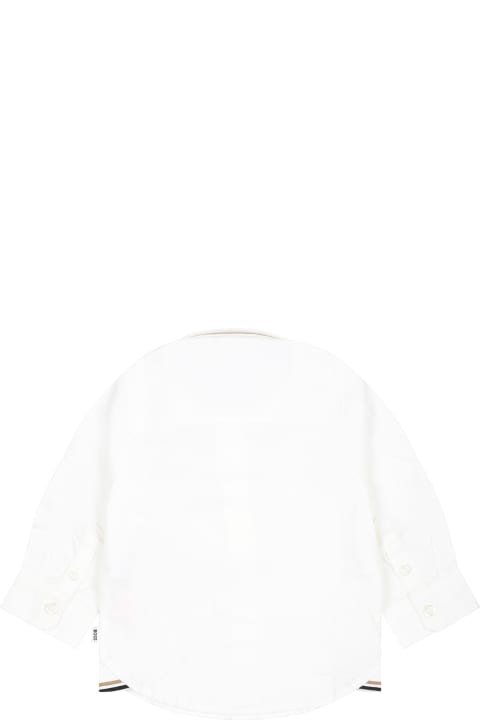 Topwear for Baby Girls Hugo Boss White Shirt For Baby Boy With Logo