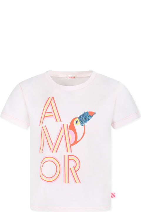 Homeware Billieblush Pink T-shir For Girl With Pelican Print