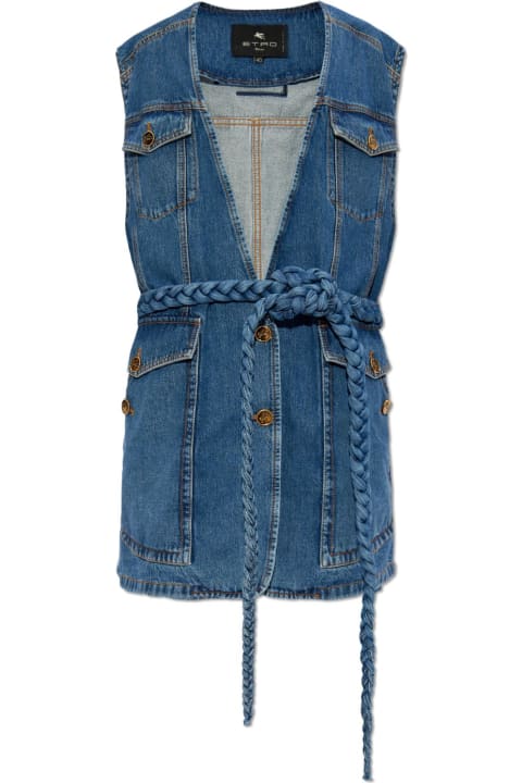 Etro Coats & Jackets for Women Etro Etro Long Denim Vest