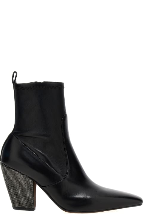 Boots for Women Brunello Cucinelli Jewel Heel Ankle Boots