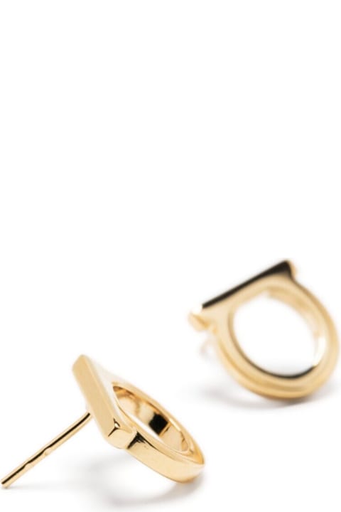 Ferragamo Jewelry for Women Ferragamo Gold-colored Gancini Earrings In Brass Woman