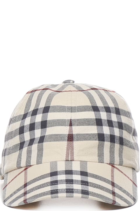 Hats for Men Burberry Baseball Cap With Check Print