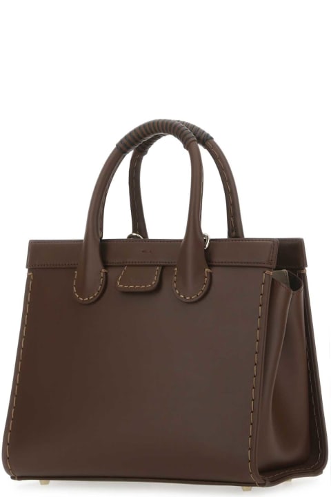 Chloé Totes for Women Chloé Brown Leather Medium Edith Handbag