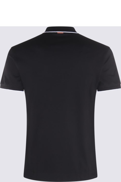 Zegna for Men Zegna Black And White Cotton Polo Shirt