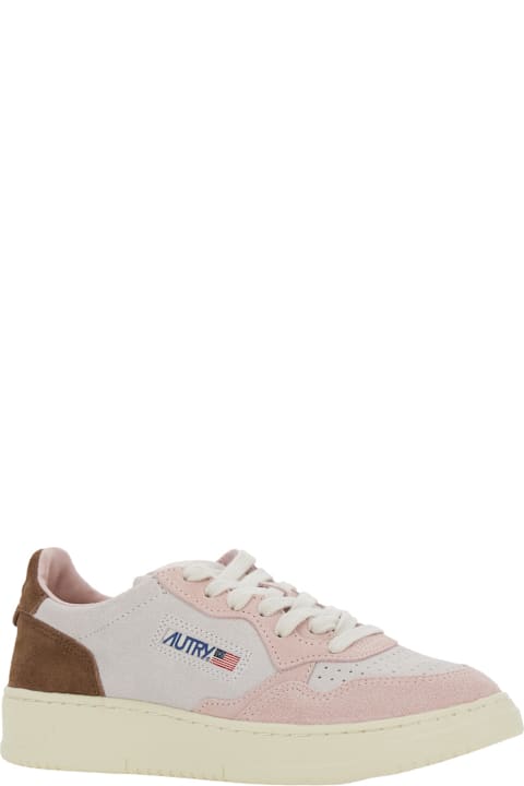 Homeware Autry 
medalist
 Multicolor Low Top Sneakers With Logo Detail In Leather And Suede Woman