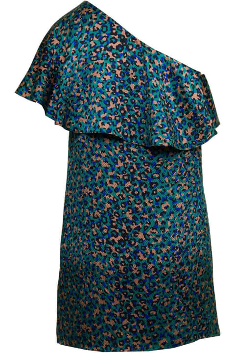 Saint Laurent for Women Saint Laurent One-shoulder Ruffled Mini Dress
