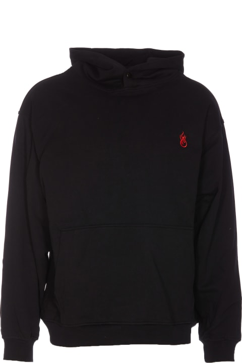 Vision of Super Fleeces & Tracksuits for Men Vision of Super Hoodie With Flames Logo