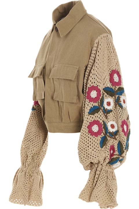 ウィメンズ Tu Lizéのコート＆ジャケット Tu Lizé Crochet Sleeves Jacket