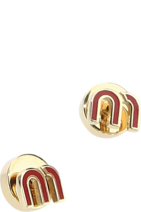 ウィメンズ ジュエリーのセール Miu Miu Gold Metal Earrings