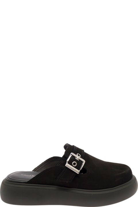 Flat Shoes for Women Vagabond 'blenda' Mules With A Buckle In Leather Woman