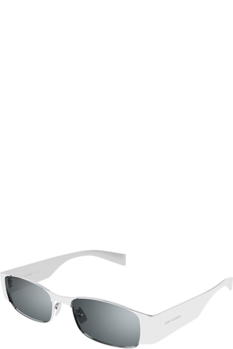 Saint Laurent Eyewear for Kids Saint Laurent Eyewear Saint Laurent Sl 738 Linea Sl Logo 001 Silver Silver Sunglasses