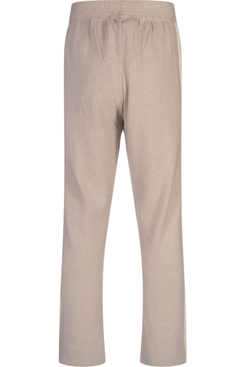 Palm Angels Pants for Men Palm Angels Light Beige Wool And Cashmere Track Trousers