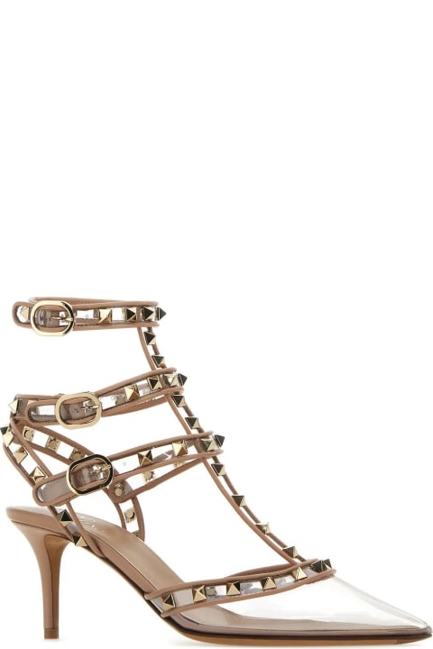 High-Heeled Shoes for Women Valentino Garavani Pvc And Leather Rockstud Pumps