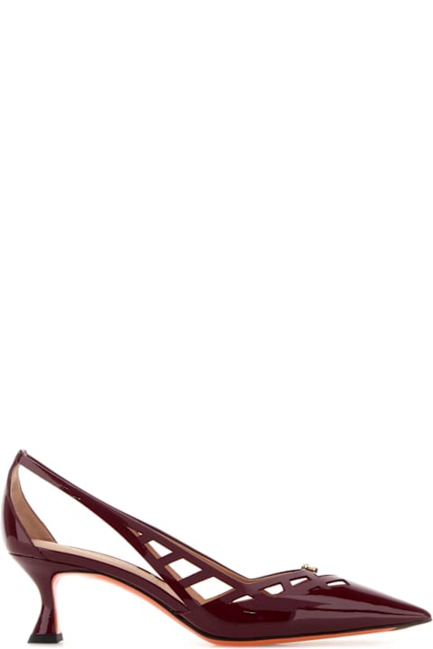 Santoni for Kids Santoni Burgundy Leather Stella Pumps