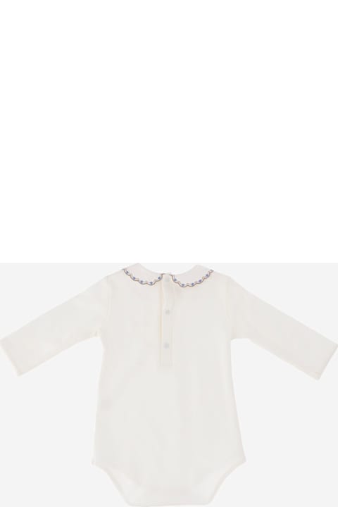 Nicoletta Fanna لـ Women Nicoletta Fanna Cotton Bodysuit With Embroidered Collar