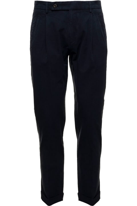 Berwich Man's Blue Cotton Tailored Pants