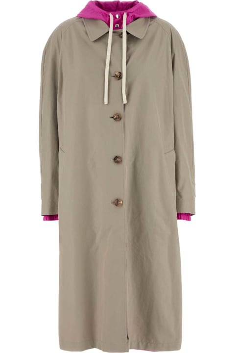 معاطف وجواكت لـ السيدات Miu Miu Cappuccino Cotton Blend Reversible Overcoat