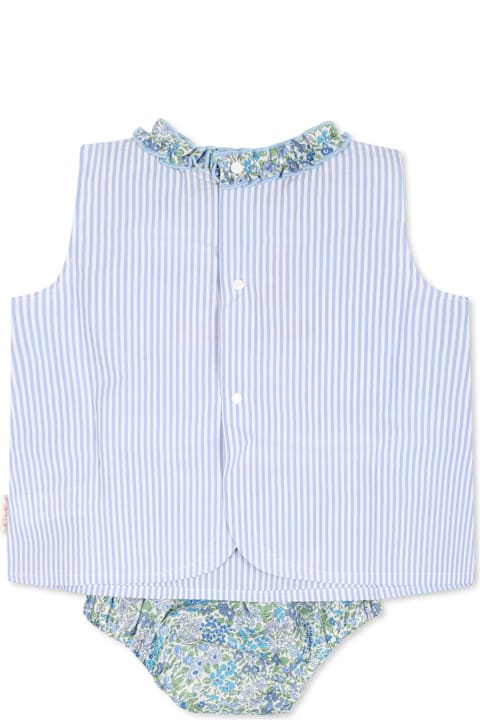 MC2 Saint Barth for Baby Girls MC2 Saint Barth Light Blue Suit For Baby Girl With Writing