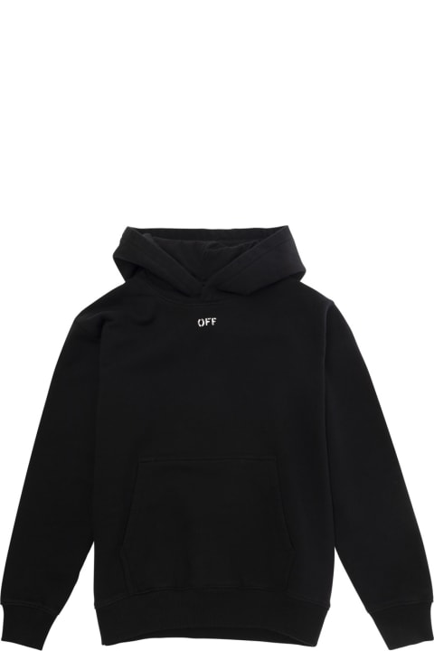 Off-White Sweaters & Sweatshirts for Boys Off-White Black Hoodie With Arrow Print In Cotton Boy
