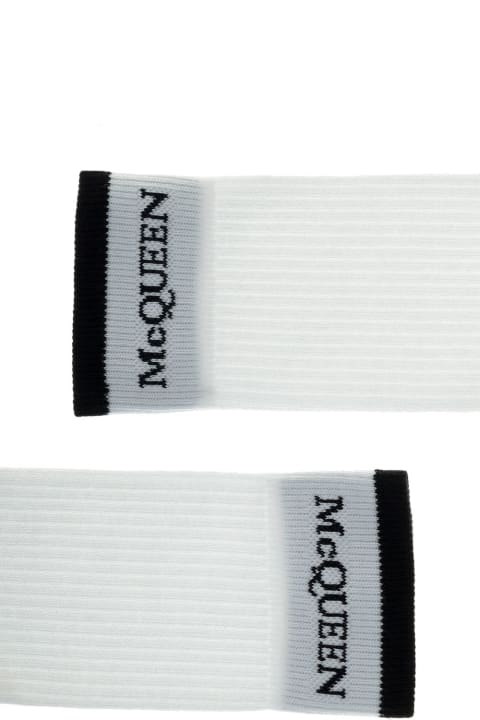 White Cotton Socks With Logo