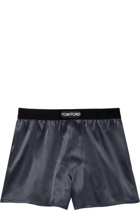 Underwear for Men Tom Ford Dark Grey Satin Boxer