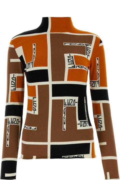Fendi Sweaters for Women Fendi High-neck Printed Jumper