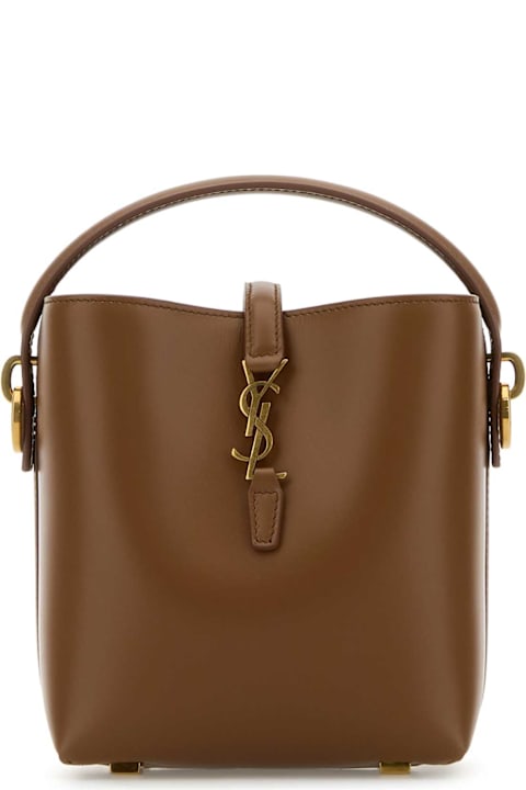 Saint Laurent Bags for Women Saint Laurent Caramel Leather Mini Le 37 Bucket Bag